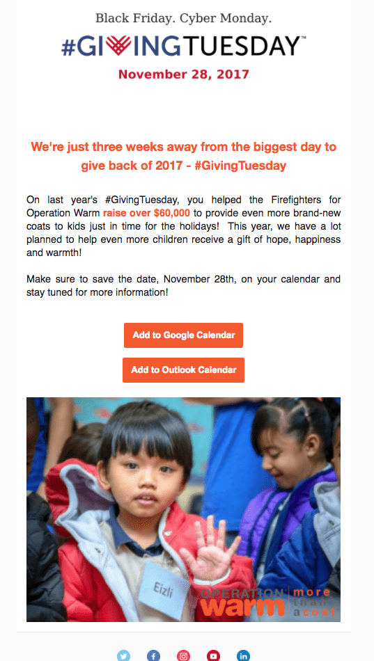 Giving Tuesday Operation Warm